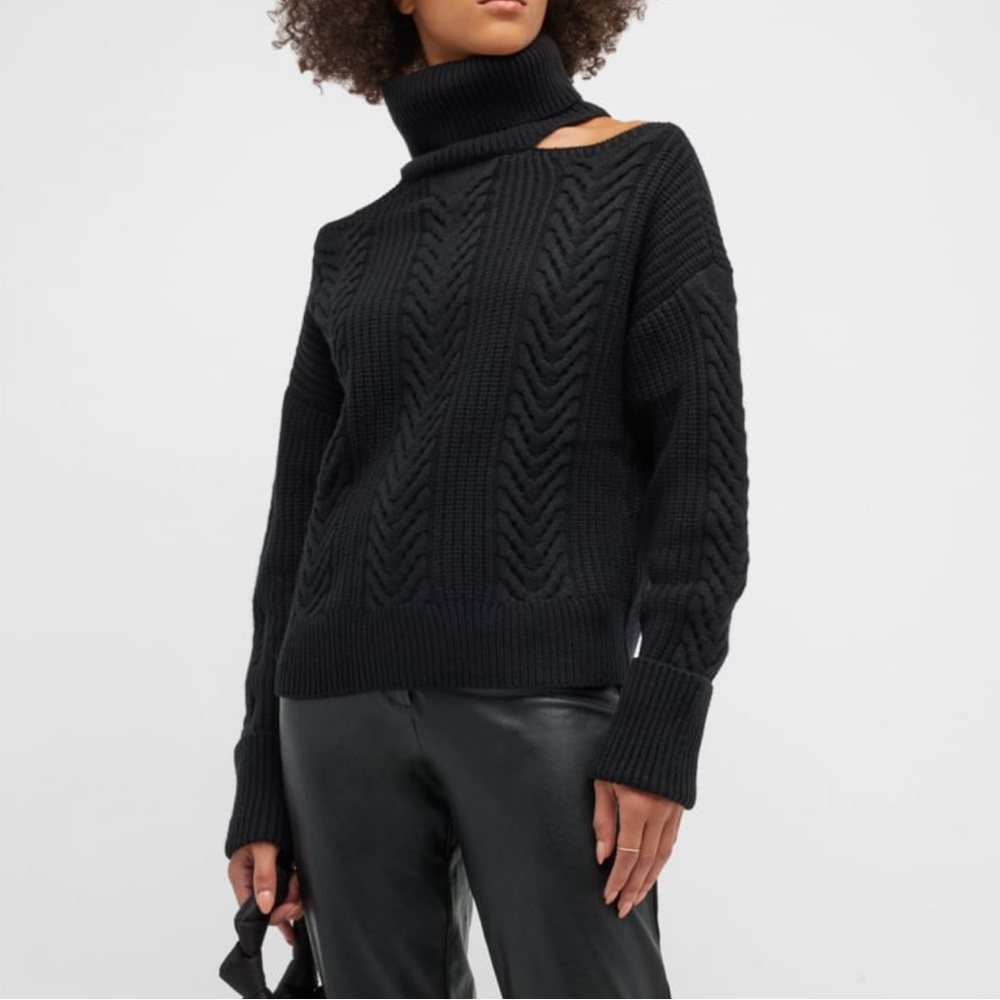 PAIGE Black Cowl Neck Sweater